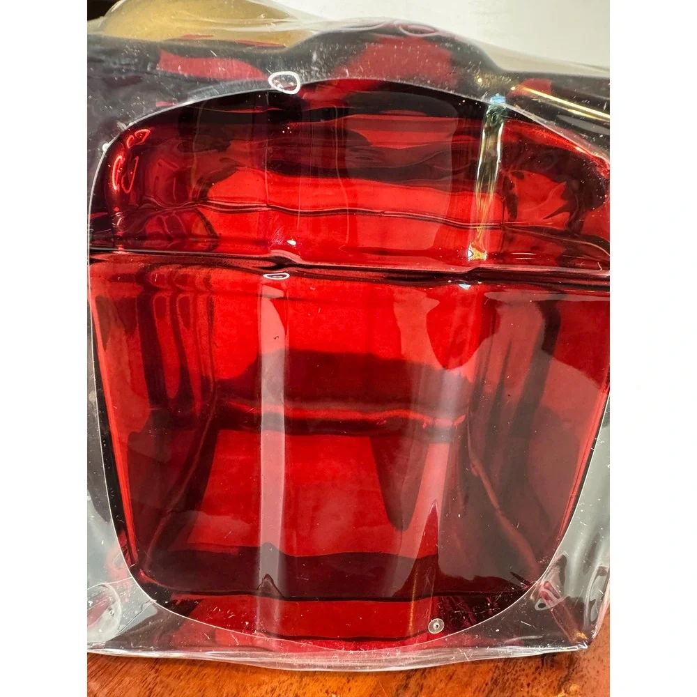 Ashland Ruby Red Glass Gift Box Trinket Box Gold Bow Christmas Holiday Decor New - Picture 5 of 9